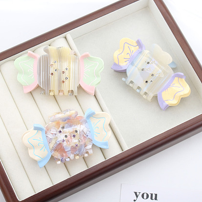 Candy Shape Cellulose Acetate Large Claw Hair Clips, with Rhinestones, Hair Accessories for Women & Girls