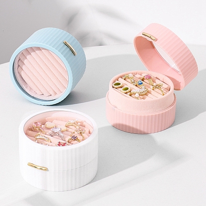 Boîtes de rangement pour anneaux en plastique, plat rond
