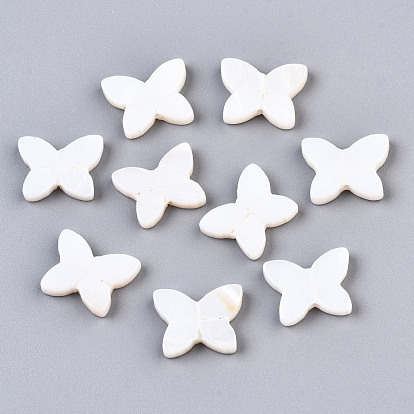 Natural Freshwater Shell Pendants, Butterfly