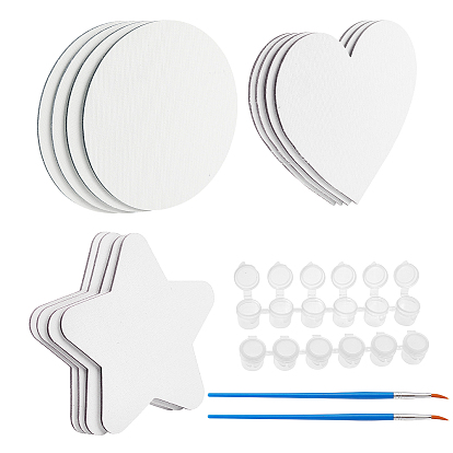 Painting & Drawing Supplie Sets, Including Canvas Painting Blank Drawing Boards, Plastic Paint Pots Strips & Brushes Pens