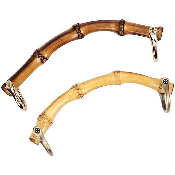 Bamboo Handles Replacement Part, with Alloy Findings, For Bag Accessories