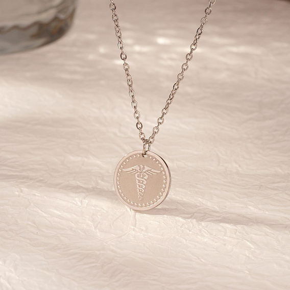 Стильные 304 подвески-кадуцей из нержавеющей стали с медицинским символом для женщин