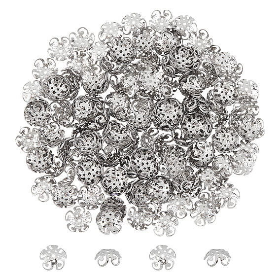 5-Petal 304 Stainless Steel Bead Caps