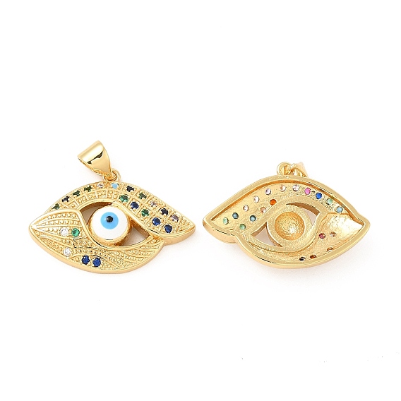 Латунные микро проложить кубического циркония подвески, без кадмия и без свинца, Злые чары глаз, золотые