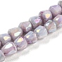 Electroplate Glass Beads Strand, AB Color Plated, Imitation Jade, Faceted, Bell