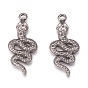 304 Stainless Steel Pendant Rhinestone Settings, Snake