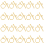 20 Sets Eco-friendly Brass Toggle Clasps, Cadmium Free & Lead Free, Long-Lasting Plated, Ring
