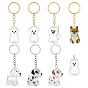 8шт. 8 стилей, железных брелоков, собака, Памятные капсулы из шерсти домашних животных