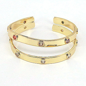 Fashion Colorful Zircon Bracelet - Minimalist, Unique, Exquisite Gold Bracelet for Women.