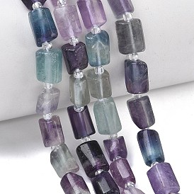 Природного флюорита бисер нитей, колонка, граненые, с бисером
