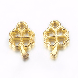 Tibetan Style Alloy Charms, Cadmium Free & Lead Free, Four Leaves Clover