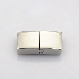 Cubiques 304 fermoirs à baïonnette en acier inoxydable, fermoirs magnétiques avec extrémités à coller, 22x12x5mm, Trou: 3x10mm