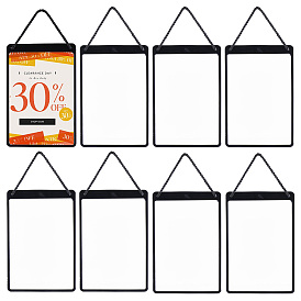 Plastic Hanging Price Tags, with Black Rope, Rectangle
