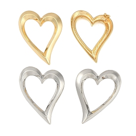 Heart Rack Plating Brass Stud Earrings for Women, Cadmium Free & Lead Free, Long-Lasting Plated