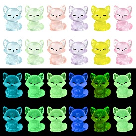 30 шт. 6 цвета светящаяся смоляная лиса для украшения витрины, для украшения рабочего стола домашнего офиса, светится в темноте