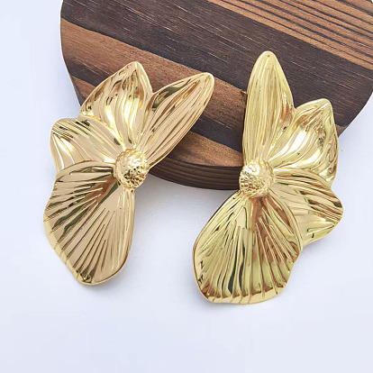 304 из нержавеющей стали серьги, цветок