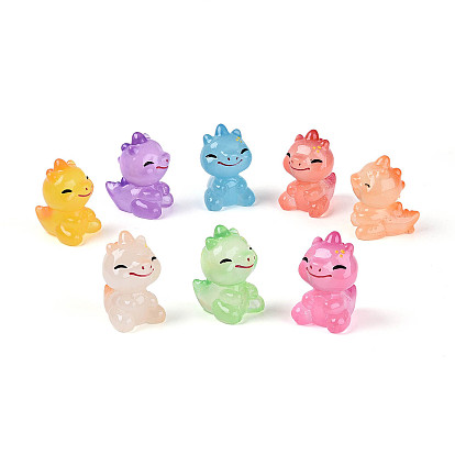 Украшения для выставки динозавров из светящейся смолы, аксессуары для кукольного домика с микро-ландшафтом, притворяясь опорными украшениями, светится в темноте