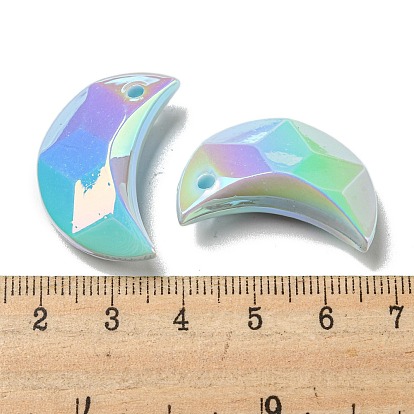 UV Plating Acrylic Pendants, Faceted, Moon