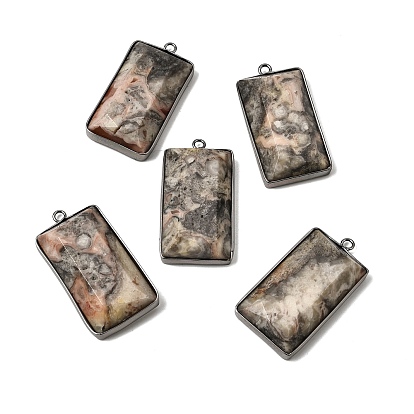 Природных сумасшедшие подвески агат, латунные камни, ограненные прямоугольные подвески