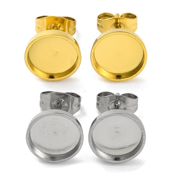 Ионное покрытие (ip) 304 детали серьги-гвоздики из нержавеющей стали, круглые