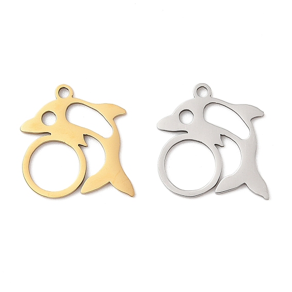 201 подвески из нержавеющей стали, дельфин очарование, лазерная резка