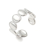 304 Stainless Steel Oval Open Cuff Ring for Men Women