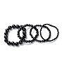 Glass Beads Stretch Bracelets, Faceted, Round