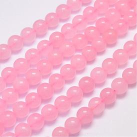 Natural Rose Quartz Beads Strands, Round, 10~10.5mm, Hole: 1mm, about 38pcs/strand, 15.75 inch