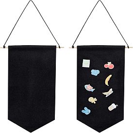 Polyester Pennant Buttons Storage Blank Badge Display, with Schima Wood Holder, for Kids Room Wall Decor