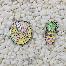 Cartoon Fruit Pizza with Sexy Bikini Pineapple Enamel Pin Badge Accessories