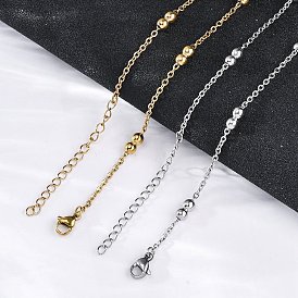 304 ожерелья из двух круглых цепочек из нержавеющей стали