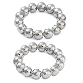 304 Stainless Steel Linking Rings, Round Beaded Ring Shape