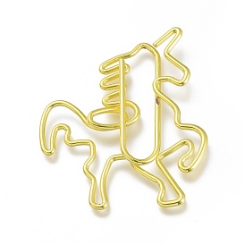Unicorn Shape Iron Paperclips, Cute Paper Clips, Funny Bookmark Marking Clips