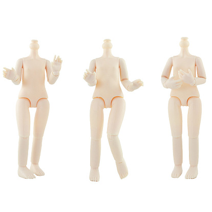 Plastic Girl Movable Joints Action Figure Body, No Head, for BJD Doll Accessories Marking