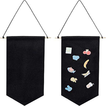 Polyester Pennant Buttons Storage Blank Badge Display, with Schima Wood Holder, for Kids Room Wall Decor