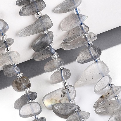 Натуральные серые бусины из лунного камня, самородки, Топ пробуренной, упавший камень, с бисером
