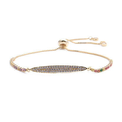 Zircon Inlaid Chain Bracelet - European and American Style Fashion Accessories.