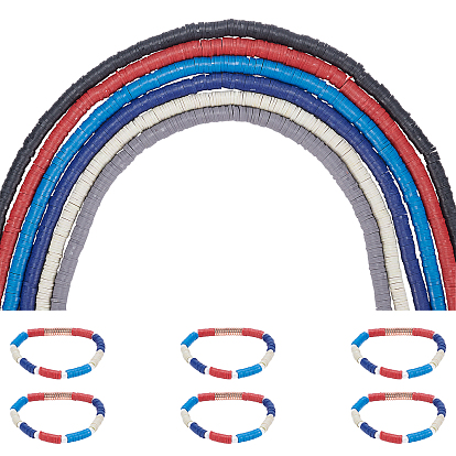 Perles en fimo faits à la main, disque / plat rond, perles heishi