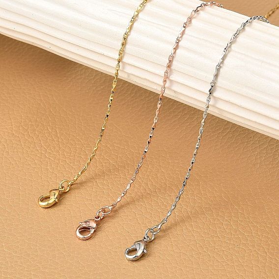 Браслеты из латунной цепочки для женщин, долговечный, 901 застежка из нержавеющей стали, без свинца и без кадмия