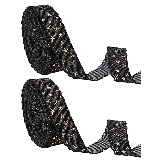 Полиэфирные ленты, вышивка лентами со звездным узором, аксессуары для одежды