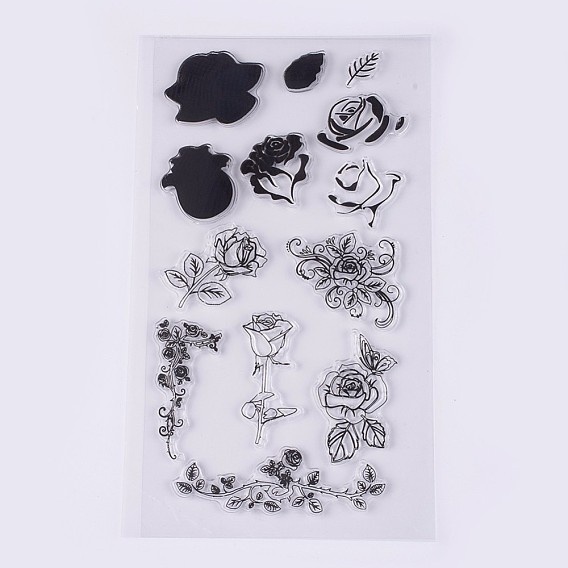 Silicone Stamps, for DIY Scrapbooking, Photo Album Decorative, Cards Making, Flower Theme