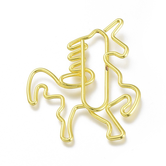 Unicorn Shape Iron Paperclips, Cute Paper Clips, Funny Bookmark Marking Clips