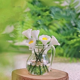 Glass & Resin Morning Glory & Vase, Micro Landscape Home Dollhouse Accessories, Pretending Prop Decorations