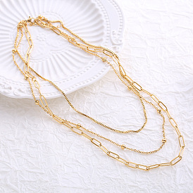 Нержавеющая сталь 3 многослойные ожерелья для женщин