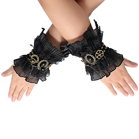 Браслеты из полиэфирного кружева в стиле Лолита, с железной цепью, сплавом и акрилом