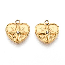 304 прелести нержавеющей стали, со стразами, сердце, звезда