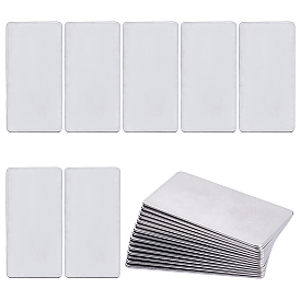 30Pcs 2 Styles 304 Stainless Steel Cabochons, Stamping Blank Tag, Rectangle