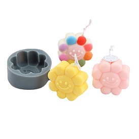 Flower with Smiling Face DIY Silicone Candle Molds, for Scented Candle Making