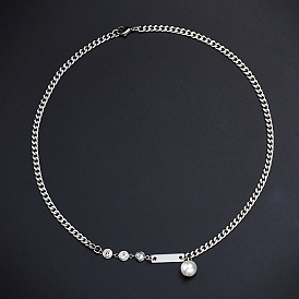 Модные 304 круглые подвески из нержавеющей стали и искусственного жемчуга для повседневной носки у женщин