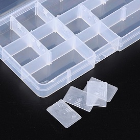 Wholesale BENECREAT 3 Pack 33x16x3cm 24 Grids Plastic Storage Container  Jewellery Box with Adjustable Dividers Large Clear Plastic Bead Storage  Box(Compartment: 4x3.8x3cm) 
